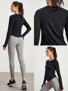 GLOWMODE Căn giữa Nhanh khô Áo thun thể thao  chạy Tập huấn - màu đen - Xem 7