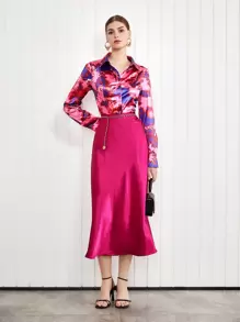 BizChic Của phụ nữ In Nút xuống Áo - Nhiều màu - Xem 5