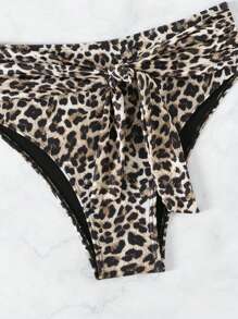 SHEIN Swim Women's Leopard Print Swimwear Set Summer - Multicolor - View 6