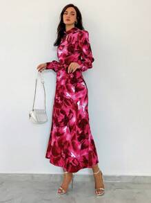 SHEIN Privé Váy dài in hoa cho nữ - Nhiều màu - Xem 4