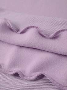 Manfinity Hypemode Men's Loose Fit Thermal Lined Hoodie With Letter Print And Drawstring - Purple - View 3