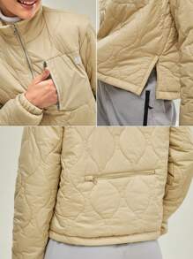 In My Nature In My Nature Damen Winterjacke mit halbem Reißverschluss, Steppung und zwiebelförmigem Design