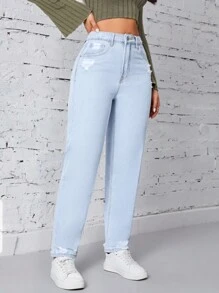 SHEIN EZwear High Waist Mom Fit Jeans