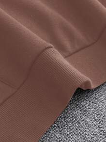 Manfinity Hypemode Sudadera Holgada Con Capucha Para Hombre Con Estampado De Dientes - Marrón - Ver 5