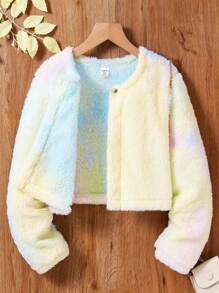 SHEIN Tween Girls Tie-Dye Texture Cool Long Sleeve Jacket - Multicolor - View 1