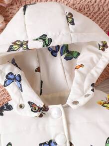 Stylish Hooded Coat For Baby Girls, Winter - Multicolor - View 5