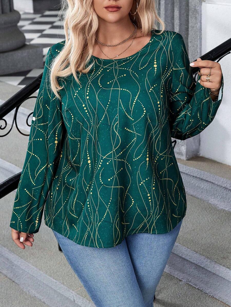 Celure Women's Plus Size All-over Printed Shirt - Multicolor - View 1