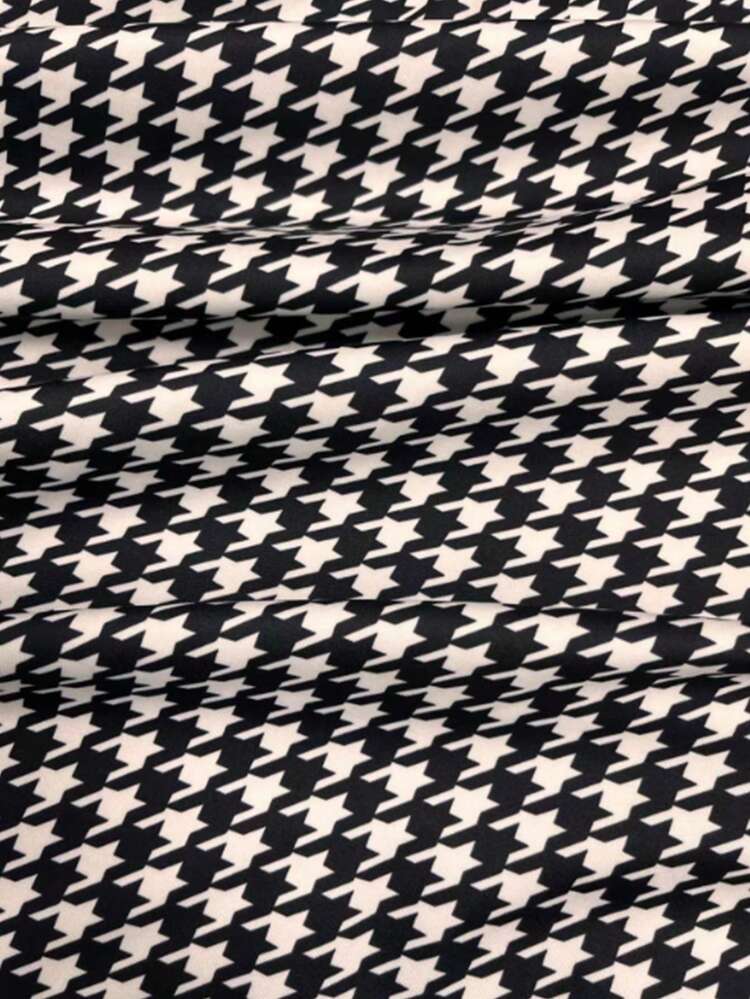 Houndstooth Print Jacket Fall Cloth For Women