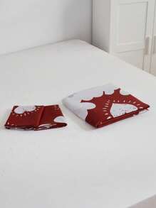 3pcs/set Heart Pattern Duvet Cover, 1pc Duvet Cover And 2pcs Pillowcase, Pillow Insert Not Include, Modern Bedding For Bedroom - Red - View 5