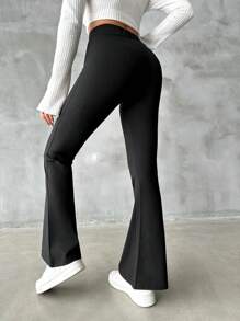 SHEIN Cottnline Solid Flare Leg Pants