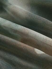 SHEIN MOD 女士帶扣染色單肩荷葉邊上衣 - 棕色 - 查看 3