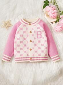 Baby Boys' Cardigan With Letter Pattern