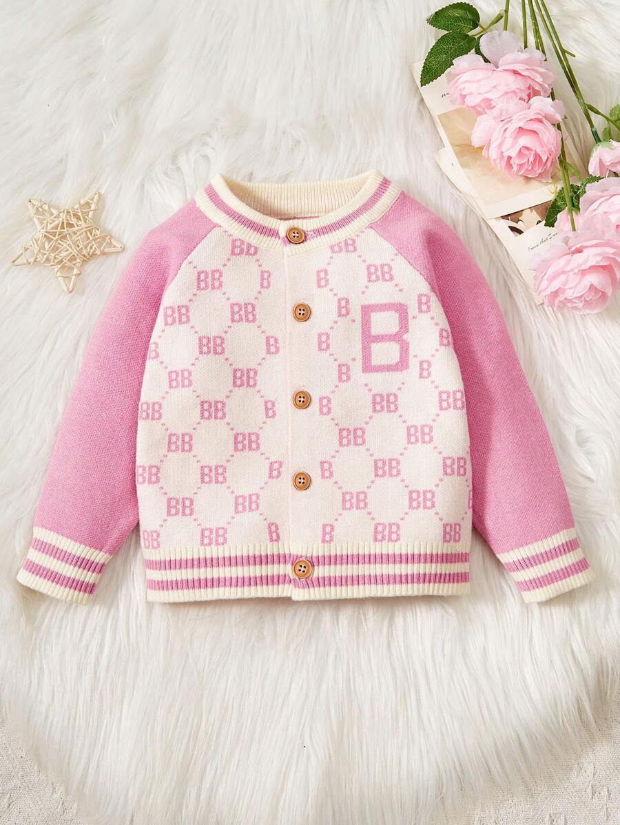 Baby Boys' Cardigan With Letter Pattern