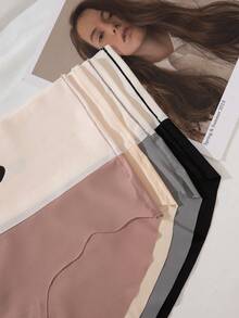 4入組女士無痕加大碼短褲,對比色款式 - 彩色 - 查看 3