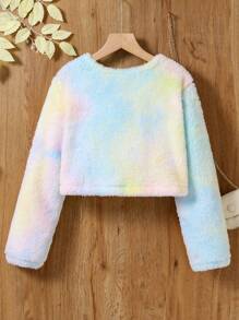 SHEIN Tween Girls Tie-Dye Texture Cool Long Sleeve Jacket - Multicolor - View 2