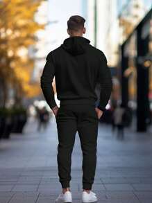 Manfinity LEGND Nam Kích thước lớn Nhện In Áo nỉ có mũ Và Quần thể thao Bộ - màu đen - Xem 2