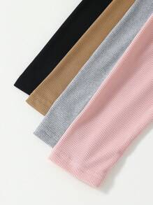 年輕女孩3入組休閒多彩腿gings,可愛的蝴蝶結細節 - 彩色 - 查看 4
