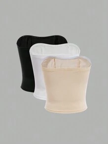 SHEIN Unity 簡約百搭細節裝飾無肩帶上衣 - 彩色 - 查看 2