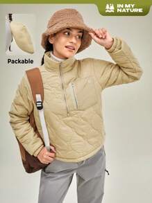 In My Nature In My Nature Damen Winterjacke mit halbem Reißverschluss, Steppung und zwiebelförmigem Design