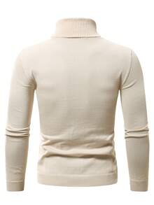 Manfinity 男士高領長袖毛衣 - 杏色 - 查看 2