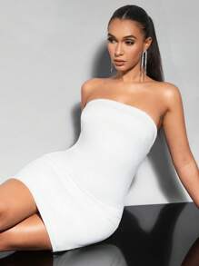 SHEIN BAE Quây Váy bodycon - trắng - Xem 6