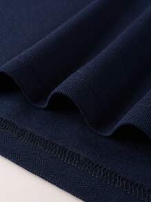 Manfinity CasualCool Camisa Polo De Bloque De Color Azul Marino Para Hombres Con Ribete De Contraste - azul real - Ver 3