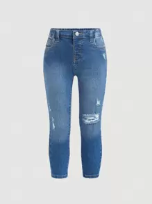 SHEIN Zerrissene Jeans Für Kleine Mädchen