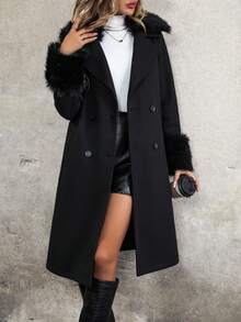 SHEIN Privé Len áo Với Vòng cổ - màu đen - Xem 5