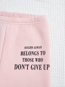 SHEIN Tween 女童字母印花保暖内衬打底裤