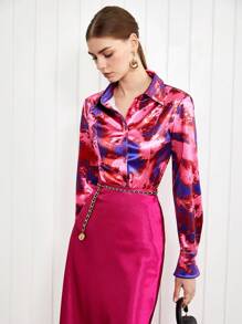 BizChic Của phụ nữ In Nút xuống Áo - Nhiều màu - Xem 6