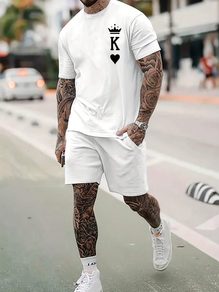 Camiseta Para Hombres Con Letra K - Blanco - Ver 1