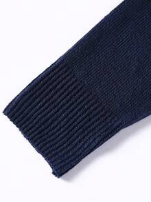 Manfinity Homme Nam Khối màu Họa tiết Hình học Vòng cổ Áo len - Nhiều màu - Xem 3