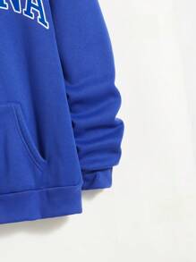 Manfinity Homme Nam Đồ họa Chữ cái Thả vai Áo Hoodie & Quần thể thao - Màu xanh lam - Xem 4