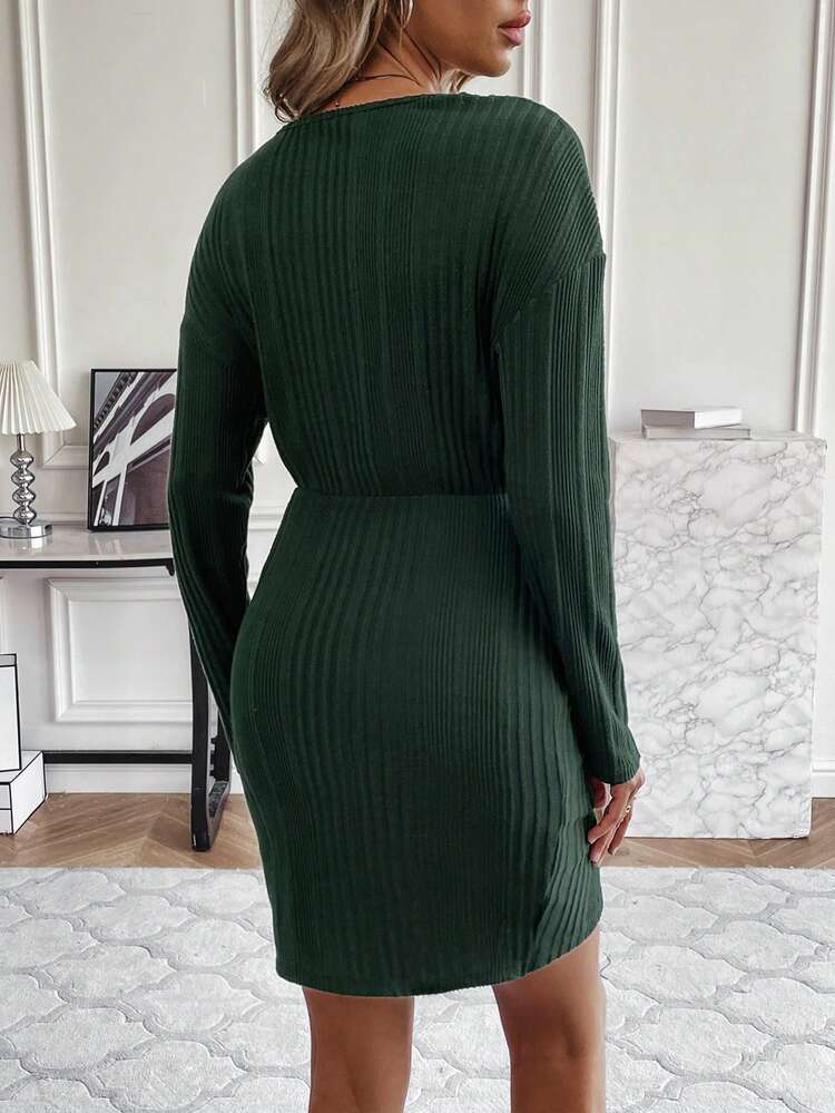 Women's Cowl Neckline Pleated Dress Fall Cloth For Women