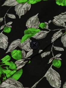 NITAGUT Men's Long Sleeve Shirt With Floral Pattern - Multicolor - View 3