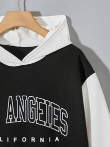 Teen Girls' Letter Print Sweatshirt - Black - View 5