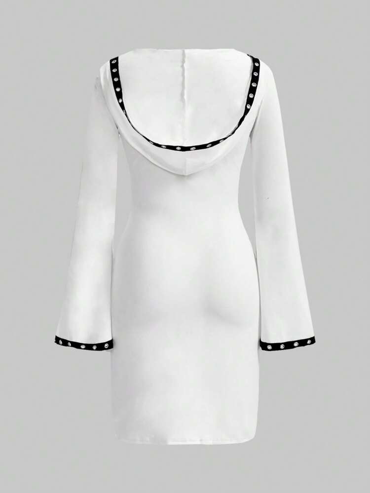 Women's Round Neck Skull Print T-shirt Dress