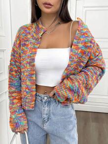 SHEIN Unity Linh hoạt Lỏng lẻo phù hợp Mở Mặt trước Áo len Mở - Nhiều màu - Xem 1