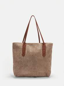 BizChic Của phụ nữ Túi tote Với Giường đôi tiêu chuẩn Tay cầm , Dung lượng lớn , Thiết kế đơn giản , Đa chức năng - màu nâu - Xem 9