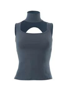 SHEIN EZwear Top De Mujer Con Corte Halter Y Recortes