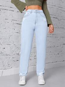 SHEIN EZwear High Waist Mom Fit Jeans
