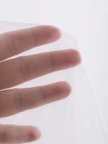 DAZY 女式荷叶边袖网眼雪纺衬衫外出上衣，荷叶边透视，返校服长袖上衣