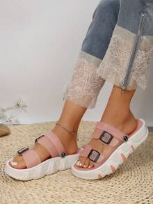 女式休閒運動涼鞋 - 粉色 - 查看 3