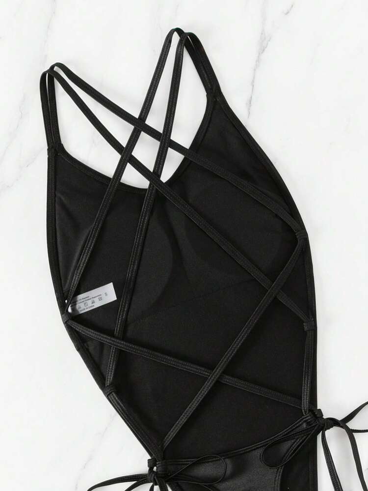 Women's One-Piece Tie Backless Swimsuit Summer