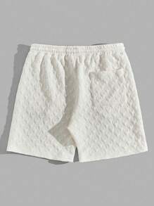 Manfinity VCAY 男士抽绳腰部字母印花针织短裤宽松膝盖纯色都市休闲