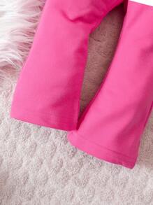 Conjunto De Sudadera Y Pantalones Para Niñas Bebé - Rosa Fucsia - Ver 4