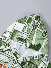 Cậu bé Tween Áo nỉ có mũ Với In hoa bóng rổ Thiết kế - Màu xanh lá cây đậm - Xem 4