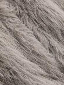 Dazy Star 1pc Fluffy Vest Jacket - Light Grey - View 8