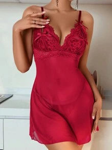 Classic Sexy Ensemble De 2 Pièces Avec Robe Sans Manches En Dentelle Et Sous-vêtements En T