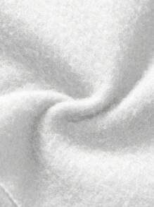 SHEIN Aesthetic Post 男款字母印花半門襟拉鍊仿羊羔絨運動衫 - 黑與白 - 查看 4